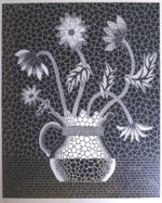 草間彌生「花（QE）」シルクスクリーン72.7×60.6cm