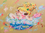 ロッカクアヤコ「早生まれ行進曲（3）」版画44.5×59.5cm
