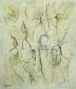 難波田龍起「白の空間（B）」油彩8号