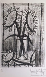 ベルナール・ビュッフェ「ブーケ」銅版画36.5×25cm