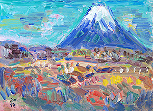 小林和作「富士山の秋」油彩
