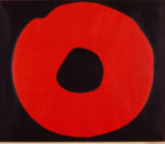 吉原治良「黒地に赤い円」シルクスクリーン52×61cm