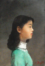 藤井勉「少女」油彩SM