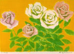 大藪雅孝「薔薇」版画リトグラフ28×39cm