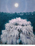 東山魁夷「花明り(新復刻画)」リトグラフ49.5×40cm