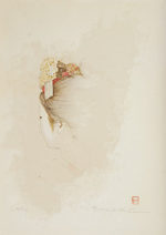 福井良之助「匂う白」木版画49×36cm
