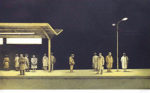 相笠昌義「駅にて・夜」銅版画22×38cm
