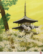 林功「花の時」版画リトグラフ53×44cm