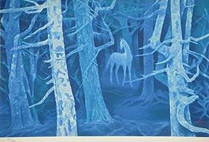 東山魁夷「白馬の森(新復刻画)」版画