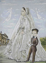 藤田嗣治「サンフィリップ教会」銅版画32×23.5cm