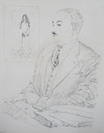 藤田嗣治「ボルフォス氏の肖像」銅版画35×27cm