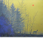 千住博「朝光」版画リトグラフ45×53cm