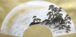 横山大観「朝輝」日本画14.5×48.5cm