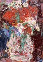 森田茂「花」油彩SM