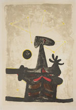 ルフィーノ・タマヨ「男と月と星」版画56.5×38cm