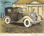 ベルナール・ビュッフェ「灰色のロールスロイス 1937」版画50×65cm