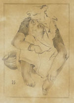 田村能里子「とびらえ」鉛筆デッサン20×14cm