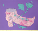 草間彌生「靴をはいて野にゆこう」版画 1979年