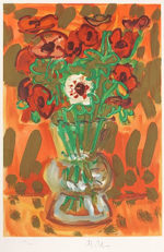 梅原龍三郎「花」版画45×30cm