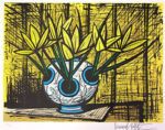 ベルナール・ビュッフェ「黄色いクロッカス」版画50.3×67.5cm