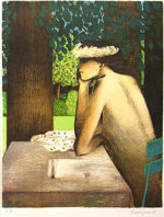 カシニョール「庭の手紙」版画56×42cm