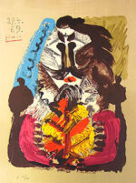 パブロ・ピカソ「想像の中の肖像 27.4.69」版画 1969年
