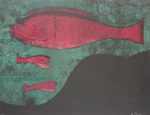 ルフィーノ・タマヨ「魚」版画55×74cm