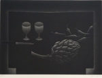 浜口陽三「あざみ」銅版画29.5×39.5cm 1957年