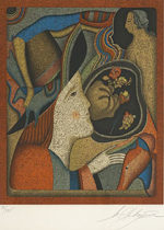 シュミアキン「サンクトペテルブルクのカーニバル」版画37×31cm