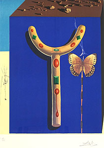 サルバドール・ダリ「シュールレアリストの松葉杖」版画