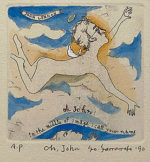 山本容子「Oh.John」手彩色銅版画 1990年
