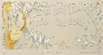 山本容子「鳥の歌2-green」手彩色銅版画 1998年