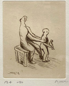 ヘンリー・ムーア「母と子よりPL.4」銅版画 1983年