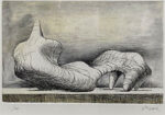 ヘンリー・ムーア「横たわる人物」銅版画 1976年