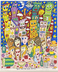 James Rizzi “Uptown”1995年 - 絵画/タペストリー