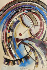 マーティロ・マヌキアン「リリカルブーケ」版画 103.5×68.8cm