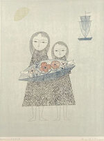 南桂子「二人の少女」銅版画 1967年