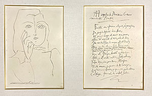 パブロ・ピカソ「Femme en Buste, Une Main au Visage：ゴンゴラの詩」銅版画 1948年