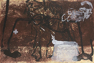 アントニ・タピエス「Cames I petjades」銅版画 1989年