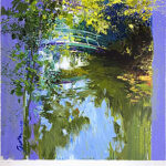 トレンツ・リャド「緑の橋(ジベルニー)」版画 1993年