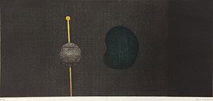 浜口陽三「黄色い編み棒」銅版画 1985年