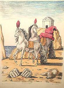 ジョルジョ・デ・キリコ「アキレスの馬」版画 1971年