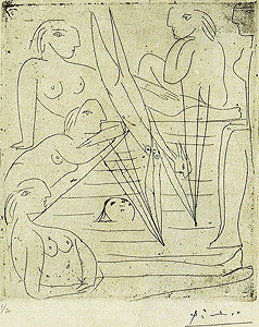 パブロ・ピカソ「水浴：LA CAISSE A REMORDS」銅版画 1932年