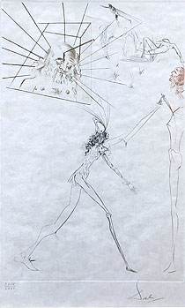 サルバドール・ダリ「不実な三人の貴族：Tristan et Iseult」銅版画 1970年