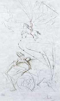 サルバドール・ダリ「トリスタンの最後の戦い：Tristan et Iseult」銅版画 1970年