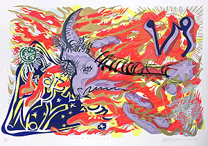 篠原有司男「やぎ座：Capricorn」版画 1973年