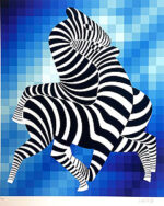 ヴィクトル・ヴァザルリ「Zebra blue」版画 1987年