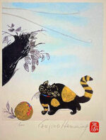 フジ子・ヘミング「ダンゴ君：「猫十態」より」木版画 2005年