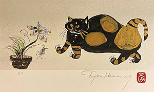 フジ子・ヘミング「ソニア・II：「猫十態」より」版画 2005年