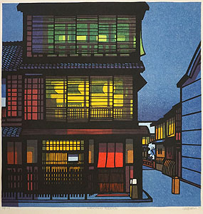クリフトン・カーフ「KIRIDOSHI EVENING」木版画 1980年